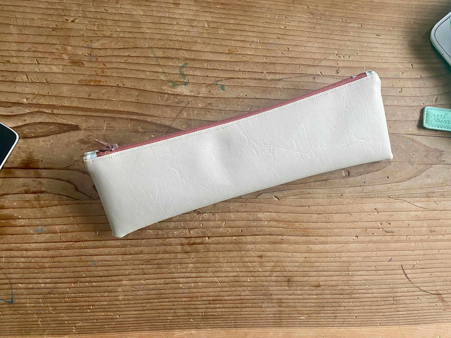 Pencil Case; Faux Leather Pouch